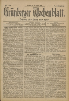 Grünberger Wochenblatt: Zeitung für Stadt und Land, No. 129. (26. October 1901)