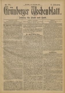 Grünberger Wochenblatt: Zeitung für Stadt und Land, No. 134. (7. November 1901)