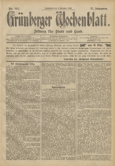 Grünberger Wochenblatt: Zeitung für Stadt und Land, No. 147. (7. December 1901)