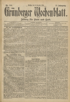 Grünberger Wochenblatt: Zeitung für Stadt und Land, No. 148. (10. December 1901)