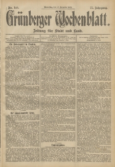 Grünberger Wochenblatt: Zeitung für Stadt und Land, No. 149. (12. December 1901)
