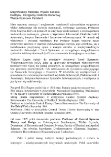 Laudacja poświęcona Panu prof. Ericowi Rogersowi z University of Southampton