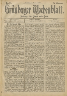 Grünberger Wochenblatt: Zeitung für Stadt und Land, No. 10. (23. Januar 1902)