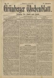 Grünberger Wochenblatt: Zeitung für Stadt und Land, No. 15. (4. Februar 1902)