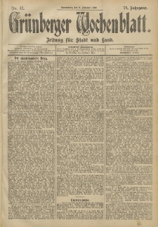 Grünberger Wochenblatt: Zeitung für Stadt und Land, No. 17. (8. Februar 1902)
