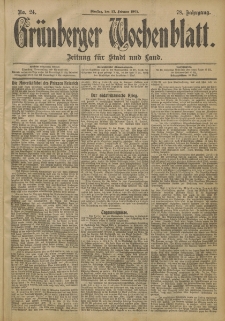 Grünberger Wochenblatt: Zeitung für Stadt und Land, No. 24. (25. Februar 1902)