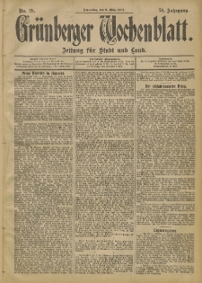Grünberger Wochenblatt: Zeitung für Stadt und Land, No. 28. (6. März 1902)