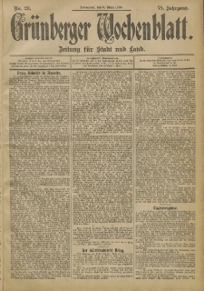 Grünberger Wochenblatt: Zeitung für Stadt und Land, No. 29. (8. März 1902)