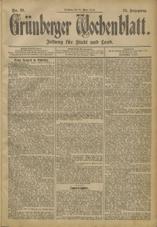 Grünberger Wochenblatt: Zeitung für Stadt und Land, No. 30. (11. März 1902)