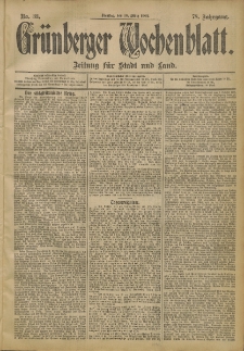 Grünberger Wochenblatt: Zeitung für Stadt und Land, No. 33. (18. März 1902)