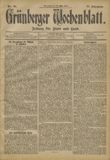 Grünberger Wochenblatt: Zeitung für Stadt und Land, No. 35. (22. März 1902)