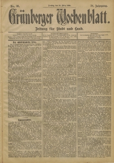Grünberger Wochenblatt: Zeitung für Stadt und Land, No. 36. (25. März 1902)