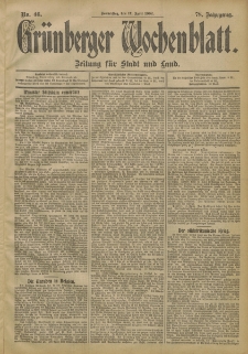 Grünberger Wochenblatt: Zeitung für Stadt und Land, No. 46. (17. April 1902)