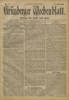 Grünberger Wochenblatt: Zeitung für Stadt und Land, No. 47. (19. April 1902)