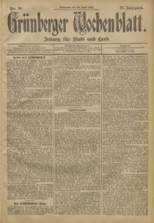 Grünberger Wochenblatt: Zeitung für Stadt und Land, No. 50. (26. April 1902)