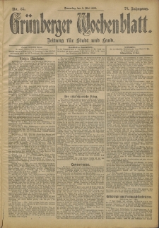 Grünberger Wochenblatt: Zeitung für Stadt und Land, No. 55. (8. Mai 1902)