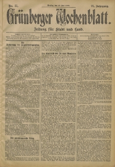 Grünberger Wochenblatt: Zeitung für Stadt und Land, No. 57. (13. Mai 1902)