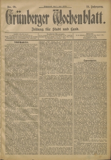 Grünberger Wochenblatt: Zeitung für Stadt und Land, No. 68. (7. Juni 1902)
