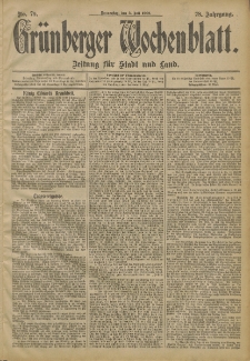 Grünberger Wochenblatt: Zeitung für Stadt und Land, No. 79. (3. Juli 1902)