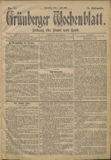 Grünberger Wochenblatt: Zeitung für Stadt und Land, No. 82. (10. Juli 1902)