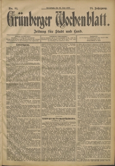 Grünberger Wochenblatt: Zeitung für Stadt und Land, No. 83. (12. Juli 1902)