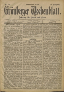 Grünberger Wochenblatt: Zeitung für Stadt und Land, No. 85. (17. Juli 1902)