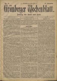 Grünberger Wochenblatt: Zeitung für Stadt und Land, No. 88. (24. Juli 1902)