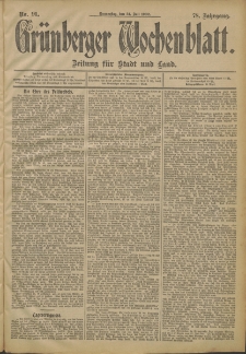 Grünberger Wochenblatt: Zeitung für Stadt und Land, No. 91. (31. Juli 1902)
