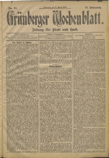 Grünberger Wochenblatt: Zeitung für Stadt und Land, No. 92. (2. August 1902)