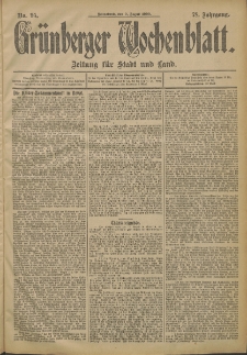 Grünberger Wochenblatt: Zeitung für Stadt und Land, No. 95. (9. August 1902)