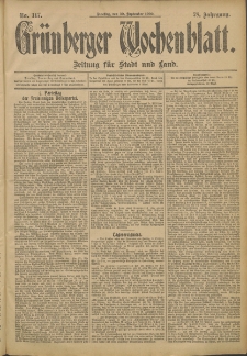 Grünberger Wochenblatt: Zeitung für Stadt und Land, No. 117. (30. September 1902)