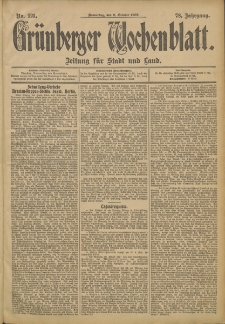 Grünberger Wochenblatt: Zeitung für Stadt und Land, No. 121. (9. October 1902)