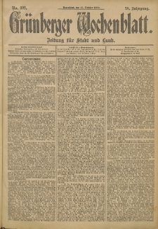 Grünberger Wochenblatt: Zeitung für Stadt und Land, No. 122. (11. October 1902)