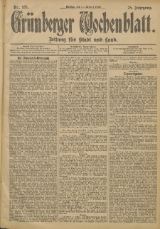 Grünberger Wochenblatt: Zeitung für Stadt und Land, No. 123. (14. October 1902)