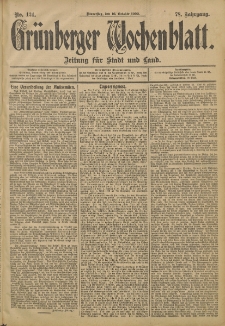 Grünberger Wochenblatt: Zeitung für Stadt und Land, No. 125 (18. October 1902)