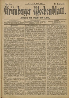Grünberger Wochenblatt: Zeitung für Stadt und Land, No. 126 (21. October 1902)