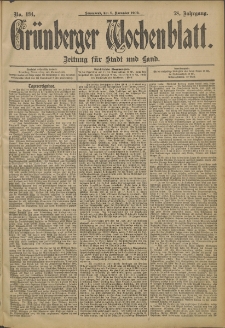 Grünberger Wochenblatt: Zeitung für Stadt und Land, No. 134 (8. November 1902)