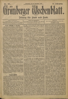 Grünberger Wochenblatt: Zeitung für Stadt und Land, No. 136 (13. November 1902)