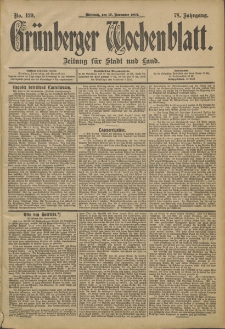 Grünberger Wochenblatt: Zeitung für Stadt und Land, No. 139 (19. November 1902)