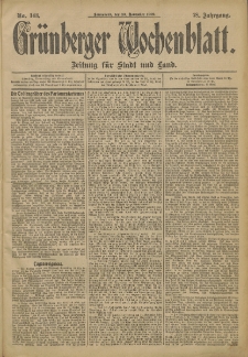 Grünberger Wochenblatt: Zeitung für Stadt und Land, No. 143 (29. November 1902)