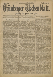 Grünberger Wochenblatt: Zeitung für Stadt und Land, No. 146 (6. December 1902)
