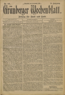 Grünberger Wochenblatt: Zeitung für Stadt und Land, No. 149 (13. December 1902)
