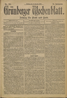 Grünberger Wochenblatt: Zeitung für Stadt und Land, No. 153 (23. December 1902)