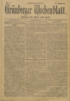 Grünberger Wochenblatt: Zeitung für Stadt und Land, No. 3. (6. Januar 1906)