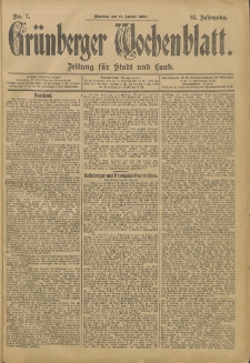 Grünberger Wochenblatt: Zeitung für Stadt und Land, No. 7. (16. Januar 1906)