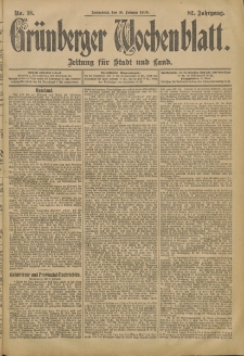 Grünberger Wochenblatt: Zeitung für Stadt und Land, No. 18. (10. Februar 1906)