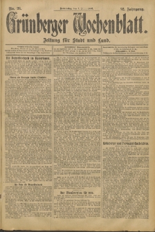 Grünberger Wochenblatt: Zeitung für Stadt und Land, No. 26. (1. März 1906)