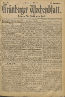 Grünberger Wochenblatt: Zeitung für Stadt und Land, No. 28. (6. März 1906)