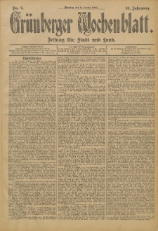 Grünberger Wochenblatt: Zeitung für Stadt und Land, No. 1. (1. Januar 1904)