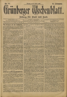 Grünberger Wochenblatt: Zeitung für Stadt und Land, No. 37. (27. März 1906)